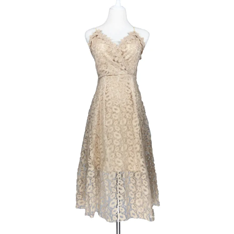 Элегантное пляжное платье PERHAPS U цвета хаки шампанского черного и желтого на