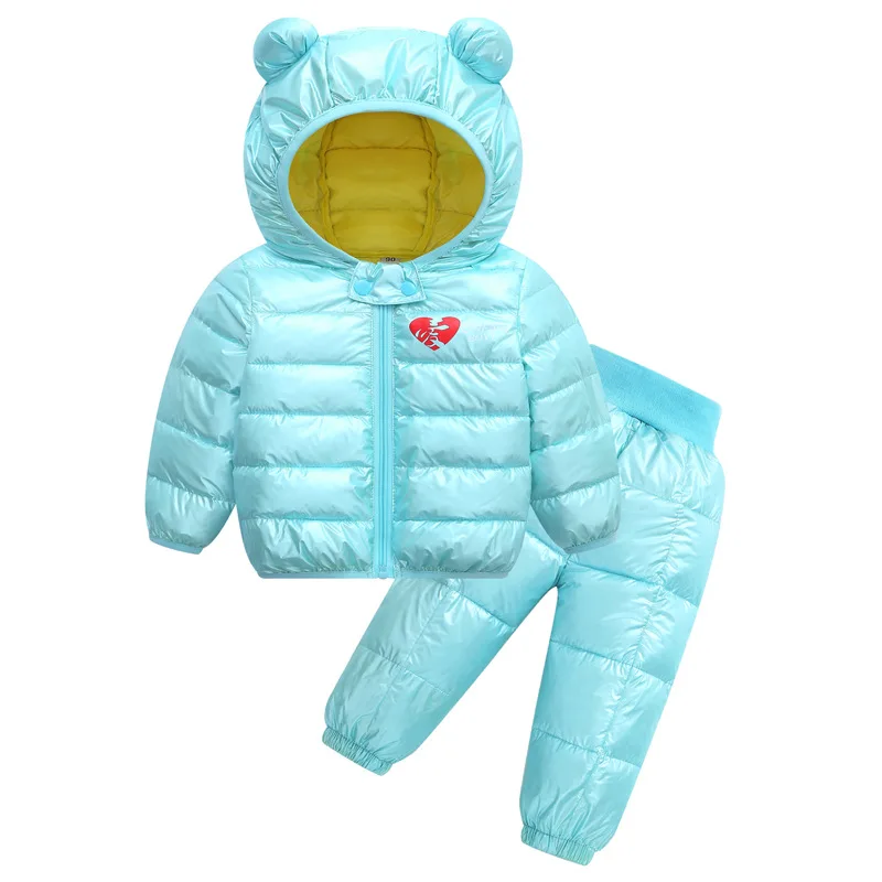 Autumn Winter Baby Girl Clothing Sets 2019 New Boys Clothes Children Hooded Coat+Thick pants Kids set | Детская одежда и обувь