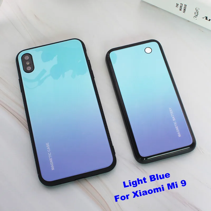 Light Blue Чехол для аккумулятора s для Xiaomi Mi 9, 5000 мА/ч, Дополнительный внешний аккумулятор с зажимом, чехол для зарядного устройства для Xiaomi Mi 9, беспроводной магнитный чехол для зарядки - Цвет: Light Blue
