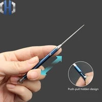 titanium alloy push pull spring design toothpick holder with toothpick holder ultra light portable multi function fruit fork