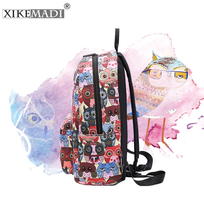 Новые Девушки Рюкзак Мода 2017 г. холст печати Рюкзаки женщин Дорожные сумки