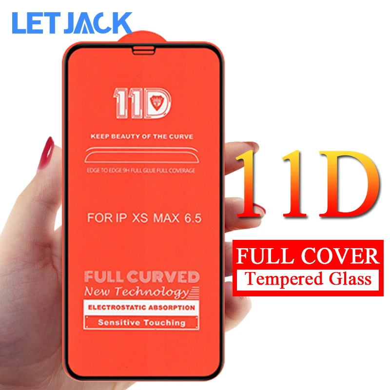 Защитное стекло закаленное 11D для IPhone X XS XR 6 6s 7 8 Plus MAX|Защитные стёкла и плёнки