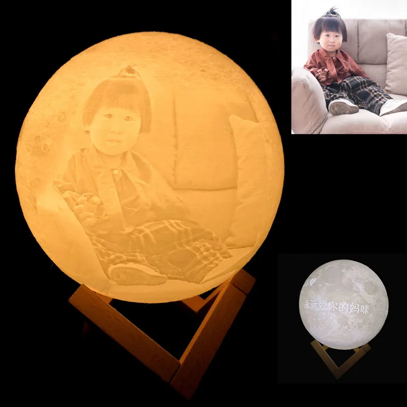 Индивидуальная индивидуальная 3D печать Луна Новинка лусветильник свет USB