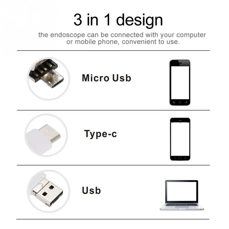 3 в 1 USB эндоскоп для чистки ушей|Триммер носа и ушей| |