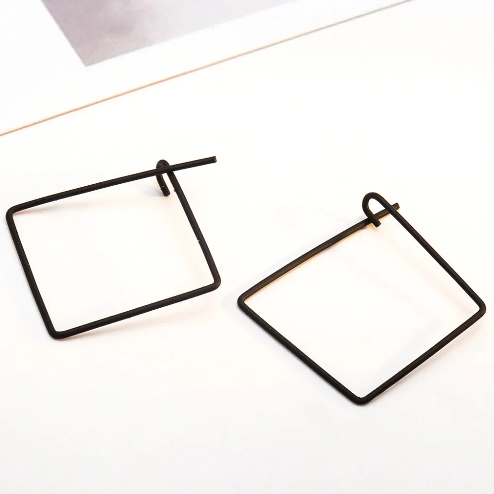 Серьги-кольца женские квадратные Простые Модные украшения для ушей золотистые