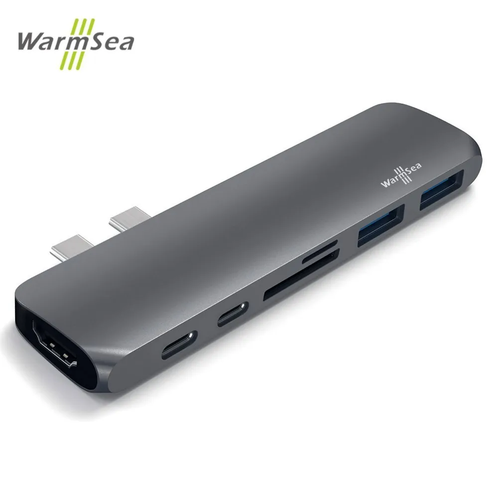 USB C концентратор type адаптер HDMI 4 K Thunderbolt 3 сплиттер док станция с 0 TF считыватель SD