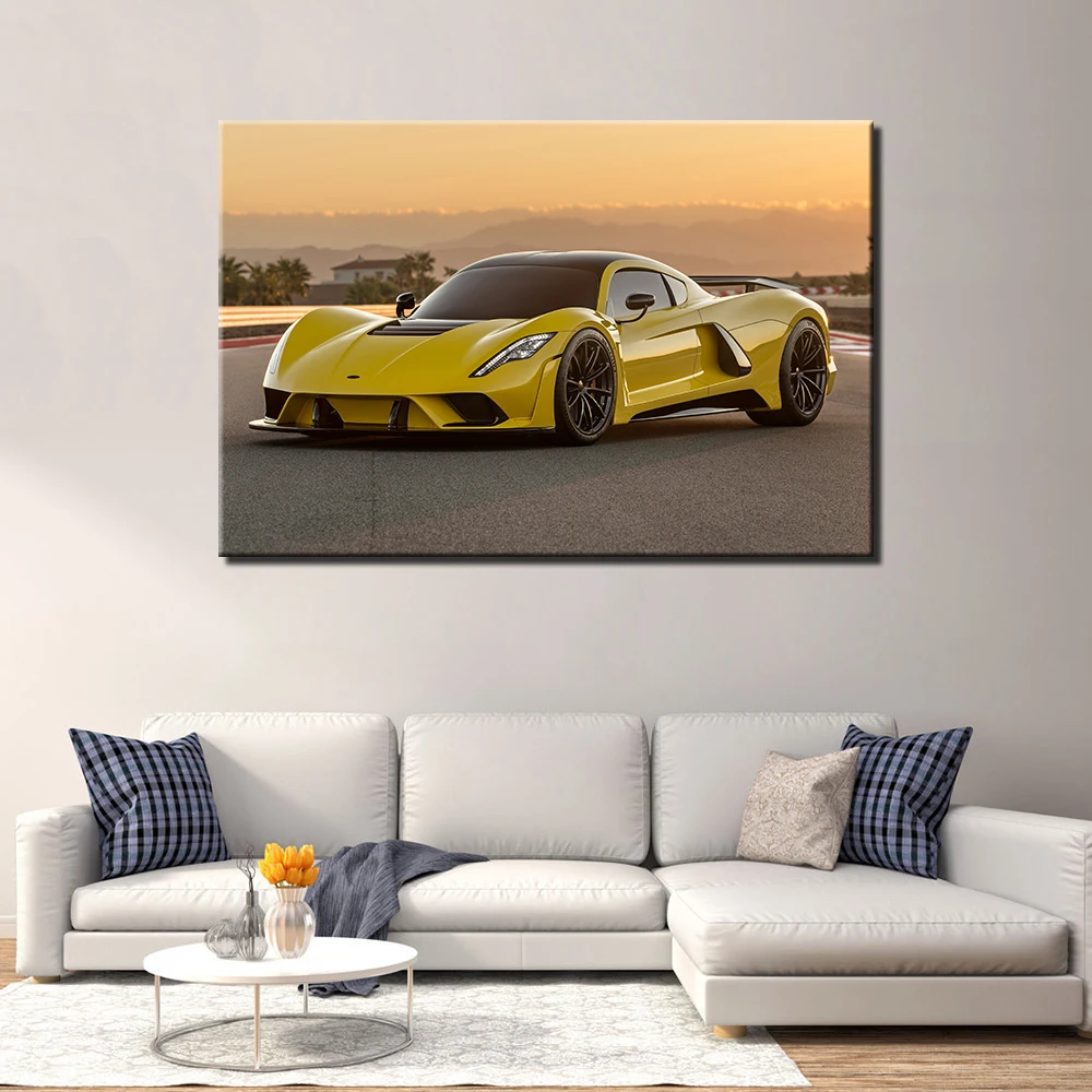 Hennessey Venom F5 суперкар холст картины плакаты печать 16x24 20x30 24x36 дюймов DIY рамка