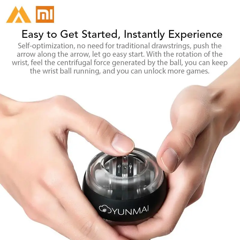 Xiaomi Yunmai антистрессовый тренажер для запястья светодиодный гироскоп незаменимый Спиннер Гироскопический тренажер для предплечья гироскоп мяч