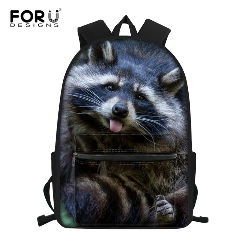 Рюкзаки для младшей и старшей школы FORUDESIGNS с енотом девочек сумки начальной