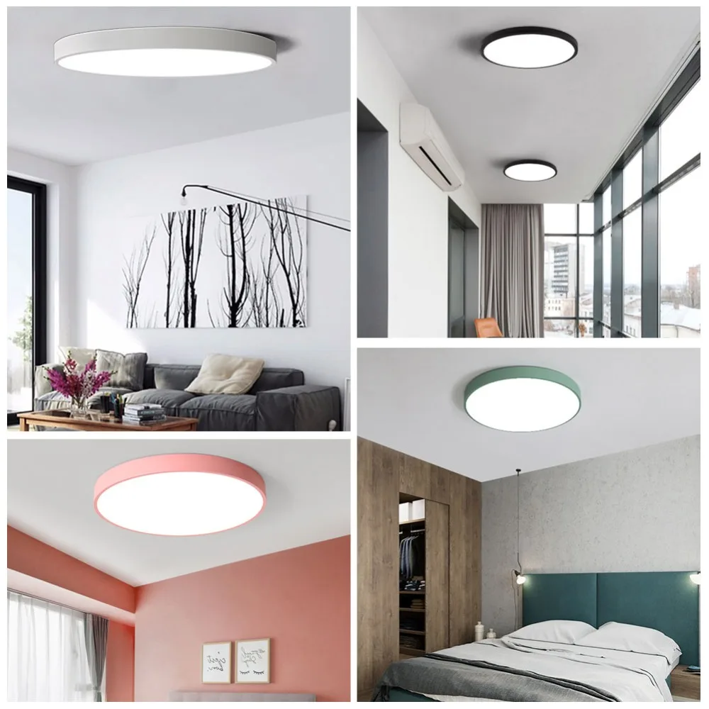 $17.57 LED Ceiling Light Lamp Modern Lighting Fixture Bedroom Kitchen Foyer Simple Surface Mount Flush Panel Living Room Remote Control