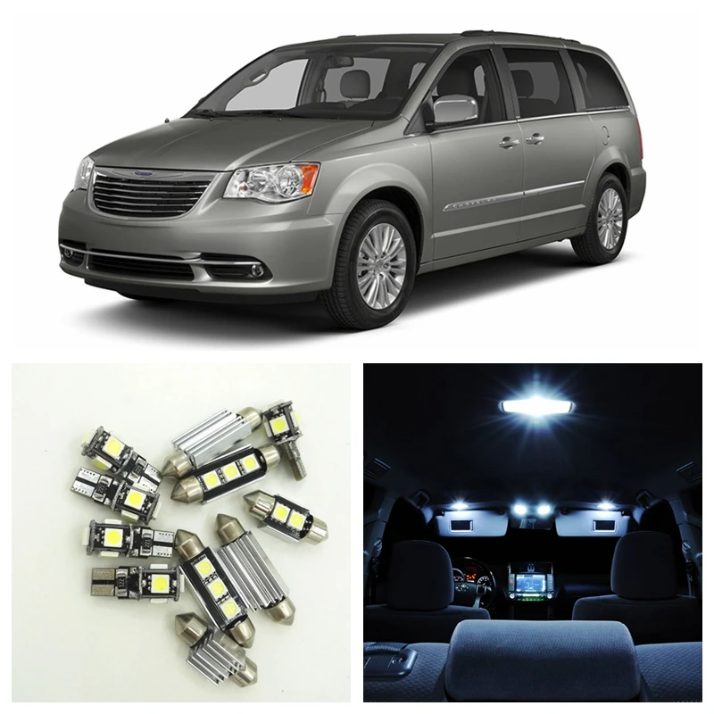 13 шт. Canbus светильник ые светодиодный лампы s посылка для 2008-2013 Chrysler Town Country Map купол
