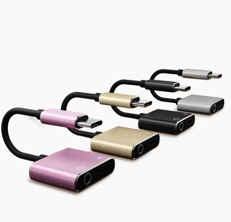 Зарядный адаптер 2 в 1 USB Type C штекер на гнездо 3 5 мм + зарядный преобразователь для