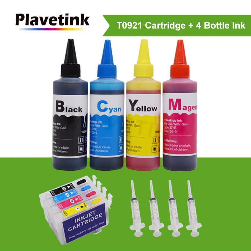 Картридж для принтера Epson T0921 Stylus TX106 TX109 TX110 TX117 TX119 CX4300 + 4 шт. чернил|Чернильные