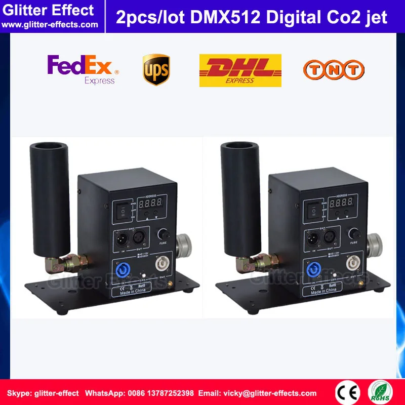 2 шт./лот DMX512 digital cyro fog machine однотрубочный Co2 jet DJ диско ночной клуб бар сценическое