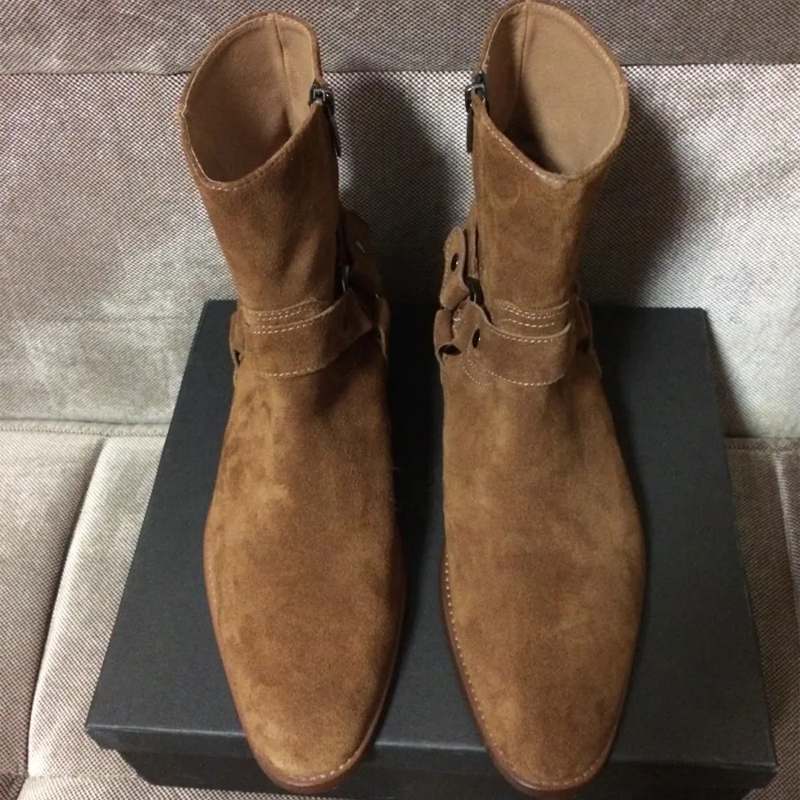 Фабричные роскошные классические темно коричневые сапоги Wyatt ручной работы из