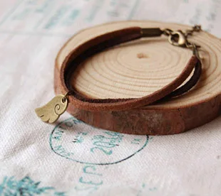 Лидер продаж бронзовая подвеска ангела с крыльями браслет двойным рядом камней