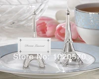 24pcslot wedding favors evening in paris eiffel tower silver finish place card holder wholesale free shipping