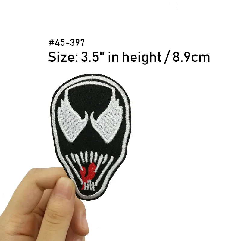 UMPING MR SPIDER Spiderman с логотипом Venom's Venom Face Мстители фильм о супергероях фильм вышитый Железный на патч - Цвет: Лазерный