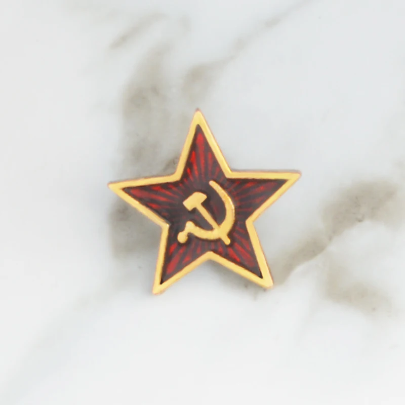 

Red Star With Hammer & Sickle Pin Communis Enamel pin Leather Jackets Collar Bag Backpack Accessories Gift for men women