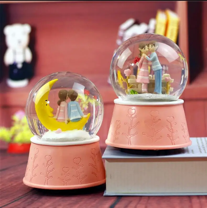 DYZ 728++ креативное украшение для дома, хрустальный шар для любителей Луны, вращающаяся музыкальная шкатулка