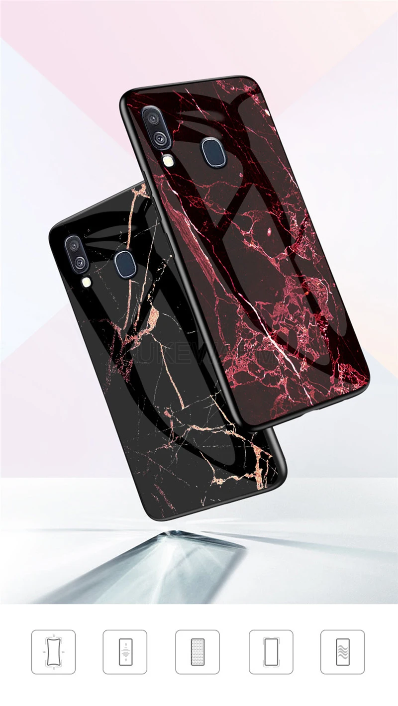 Закаленное Стекло Мрамор чехол для samsung galaxy A50 a70 A30 A10 A40 M10 M20 M30 A9 A8 A6 J4 J6 S7 S8 S9 S10 плюс S10E крышка