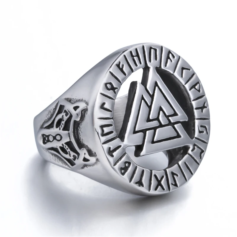 Модное мужское серебряное кольцо Valknut в скандинавском стиле|Кольца| |