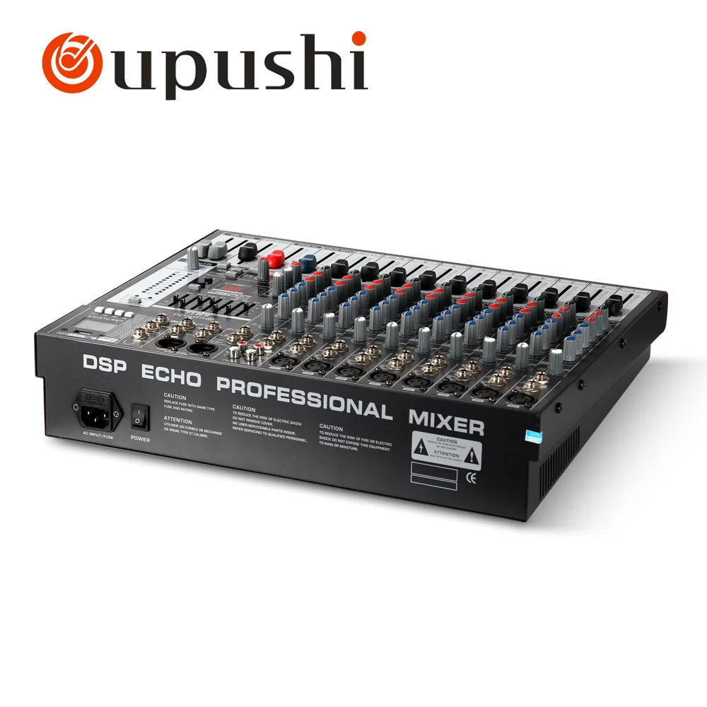 OUPUSHI EM12 DJ миксер аудио 12 каналов звуковой Миксер с эхо | Электроника