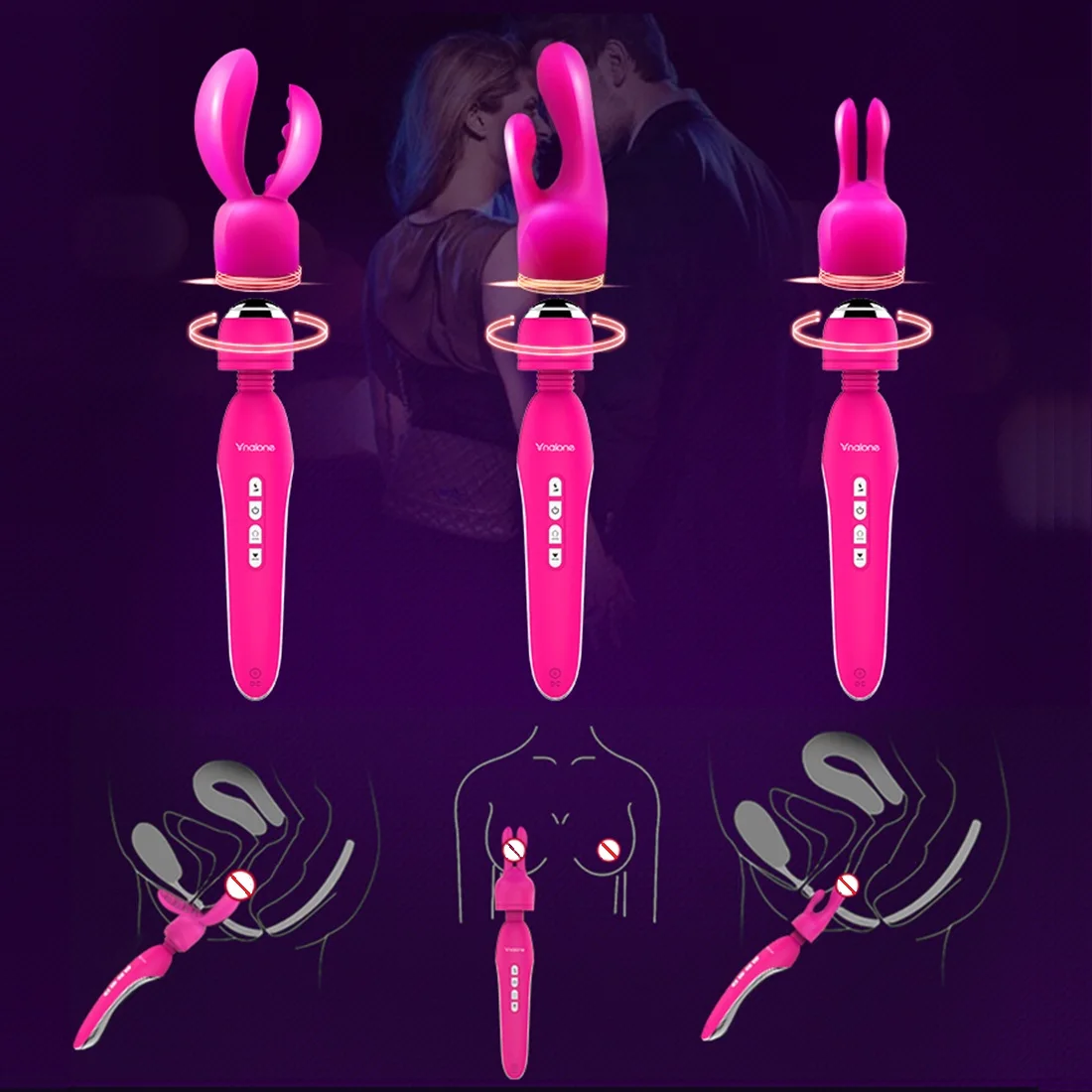 Nalone Электрический шок двойной вибратор электромагнитный Пульс взрослые