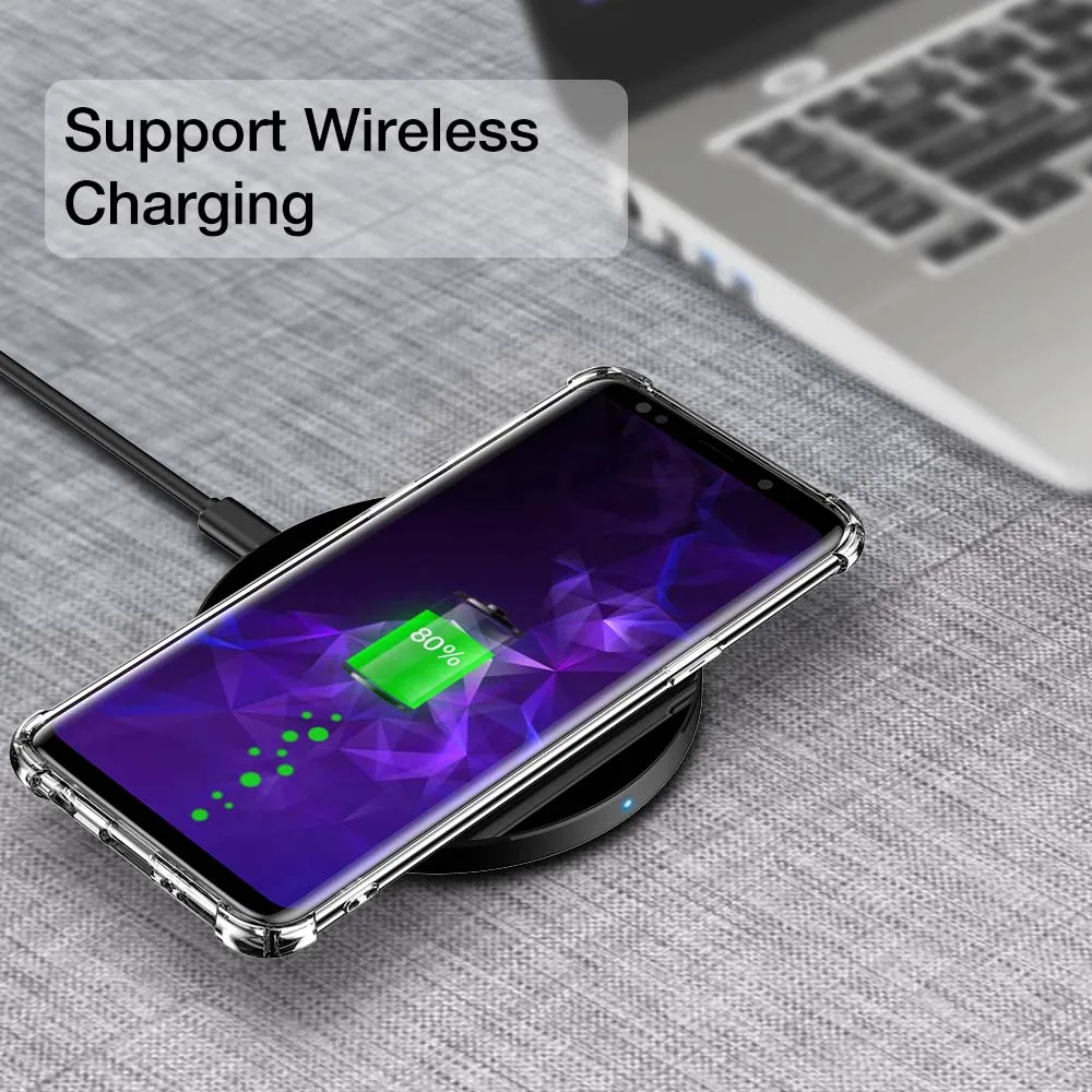 Демпфирование водителя антидетонационных чехол для Samsung Galaxy S9 спортивные Crystal White