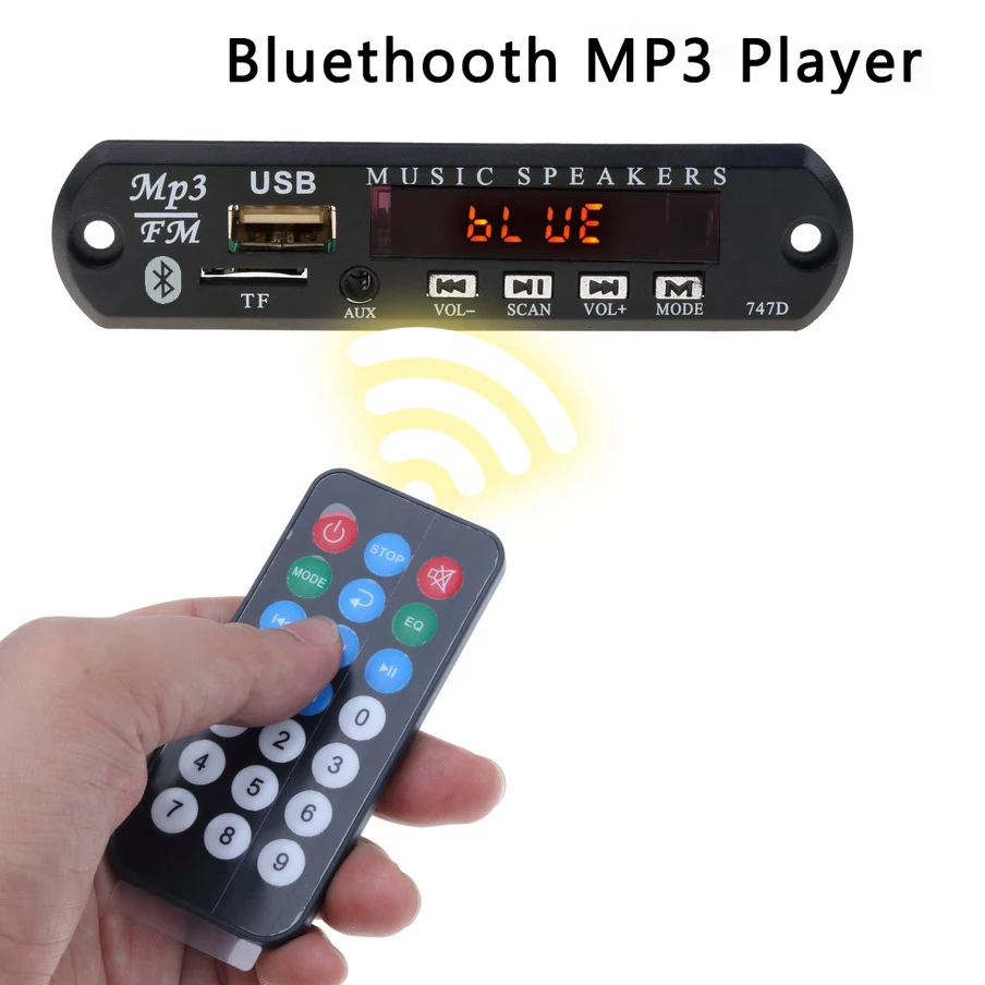 MP3-плеер беспроводной Bluetooth аудио модуль MP3 WMA декодер плата USB TF FM радио 5 в 12 В для