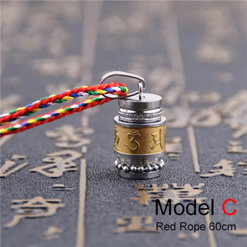 small gold rope ZORCVENS Золото Серебро Цвет Ом Мани Падме Hum подвеска-Спиннер ожерелье для женщин буддизм стиль Молитвенное Колесо из нержавеющей стали для мужчин - Окраска металла: small gold rope