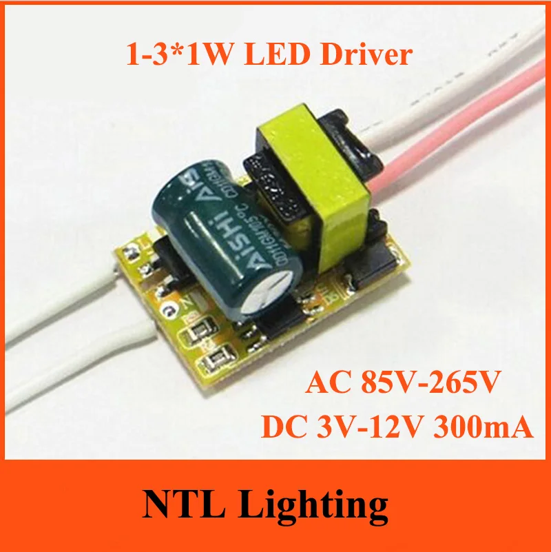 Бесплатная доставка 1-3*1 Вт Нет Диммируемый светодиодный драйвер 1 2 3 лампа
