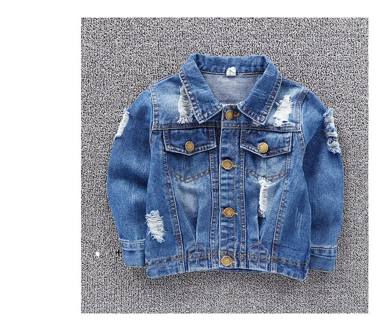 Джинсовые куртки с дырками для маленьких мальчиков и девочек от 2 до 6 лет Новинка