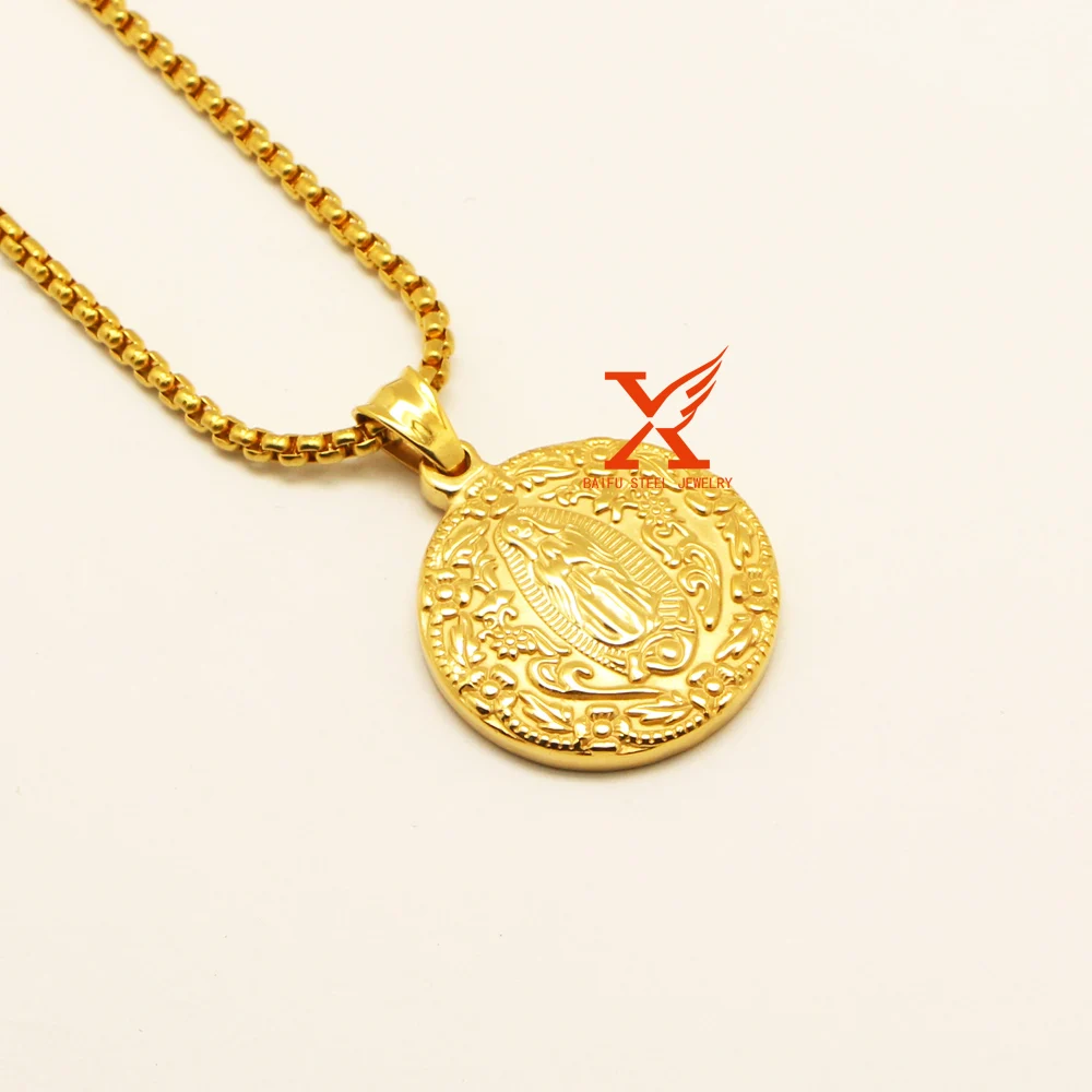 24 &quotновые продукты Saint Marie кулон gold filled Девы Марии Гваделупской Шарм Подвеска