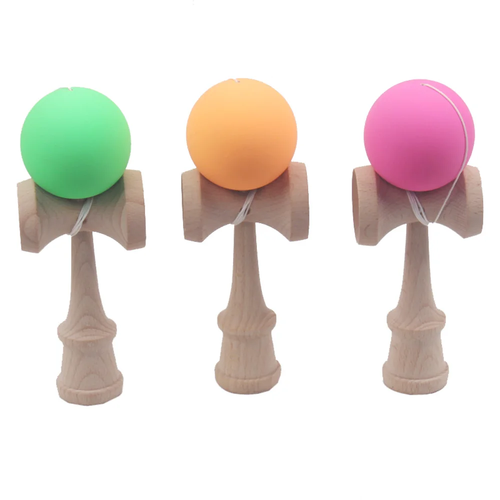 Профессиональный резиновый лак Kendama матовый шар Kid Kendama Японская Традиционная игрушка деревянный шар 18,5 см умелая игрушка для детей
