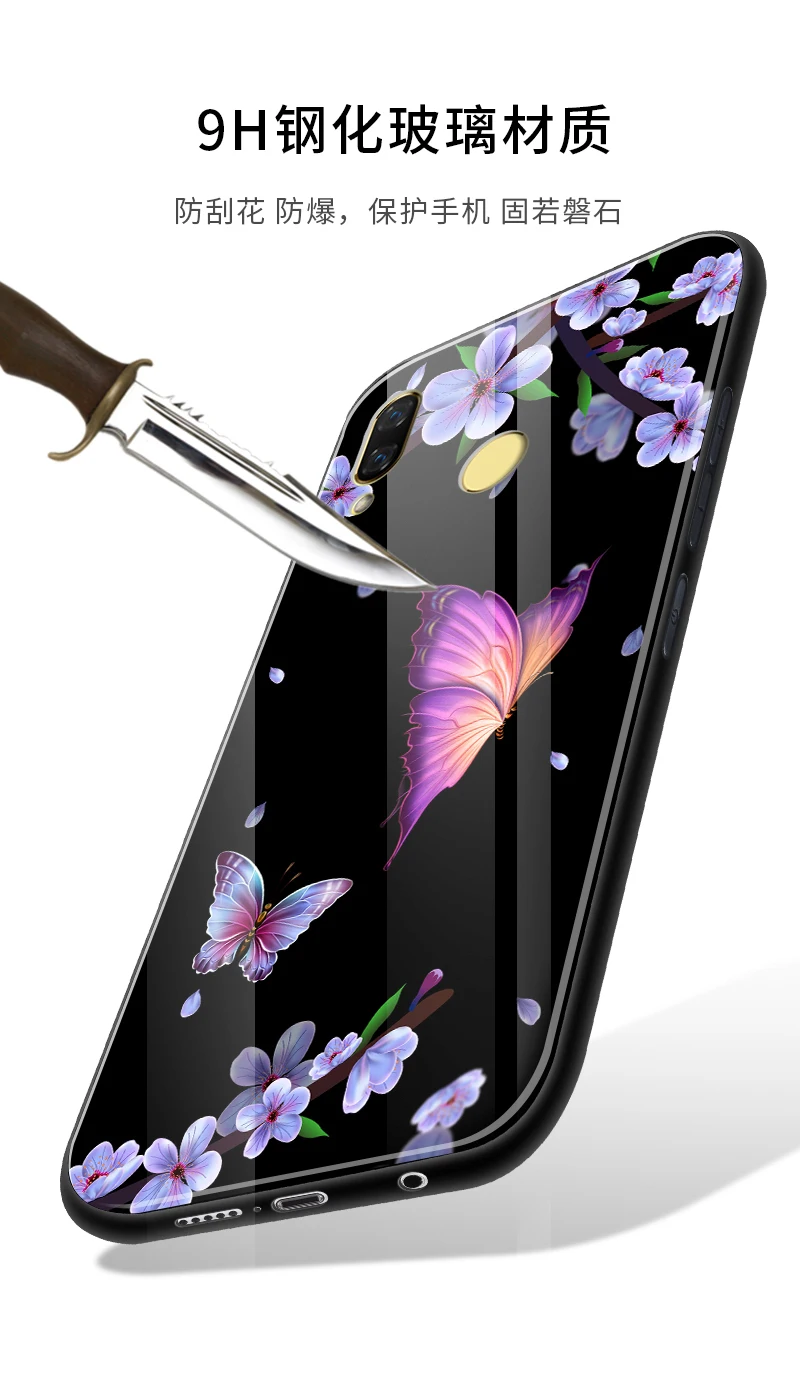 Для Huawei Nova 3 чехол из закаленного стекла + Закаленное стекло Защитная пленка для