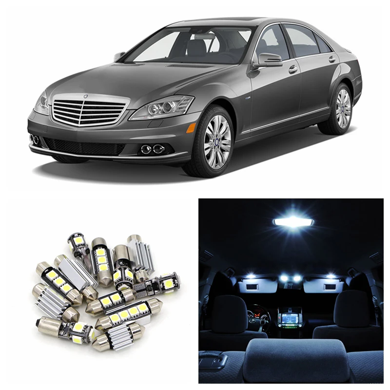 17 шт. Автомобильные светодиодные лампы Canbus для салона 2007-2013 Mercedes Benz S-Class |