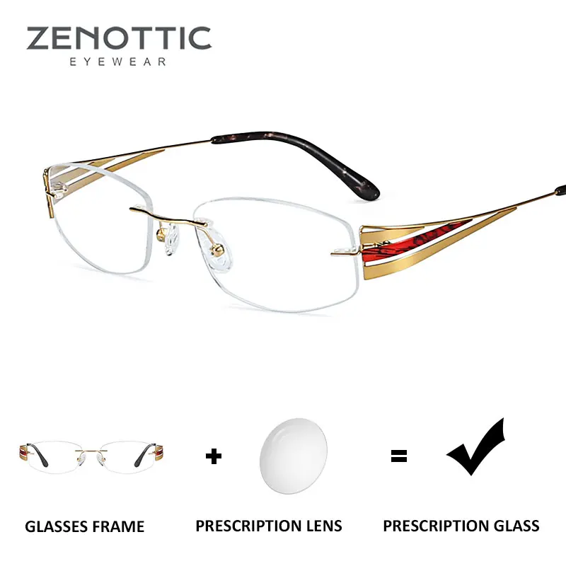 Очки женские титановые без оправы с прозрачными линзами FT0029| |