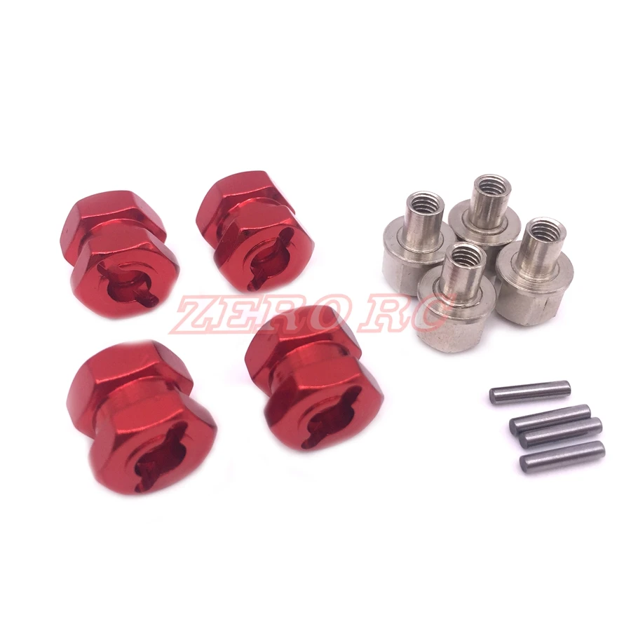 Алюминиевый шестигранный адаптер 12 мм для шестигранных колес 4 шт. осевой SCX10 D90 CC01