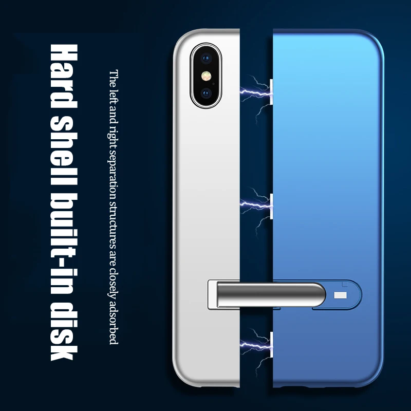 Цветной магнитный адсорбционный чехол для iPhone XR XS MAX X 8 Plus 7 комбинированные чехлы
