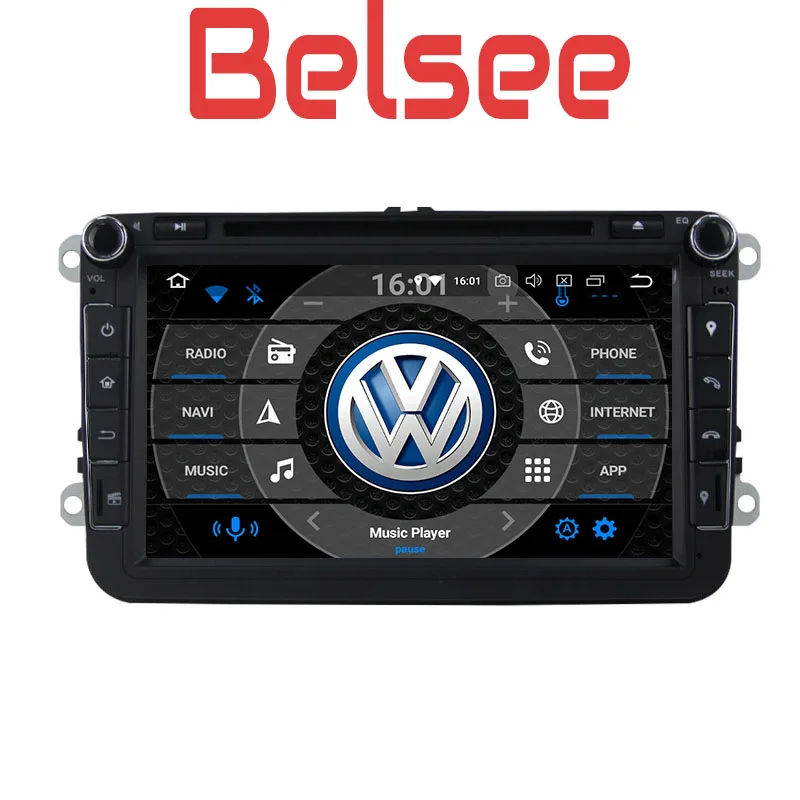 Belsee для Volkswagen Jetta Passat Golf Polo CC Skoda Seat Android 9 0 автомобильное радио 4 ГБ GPS Навигация