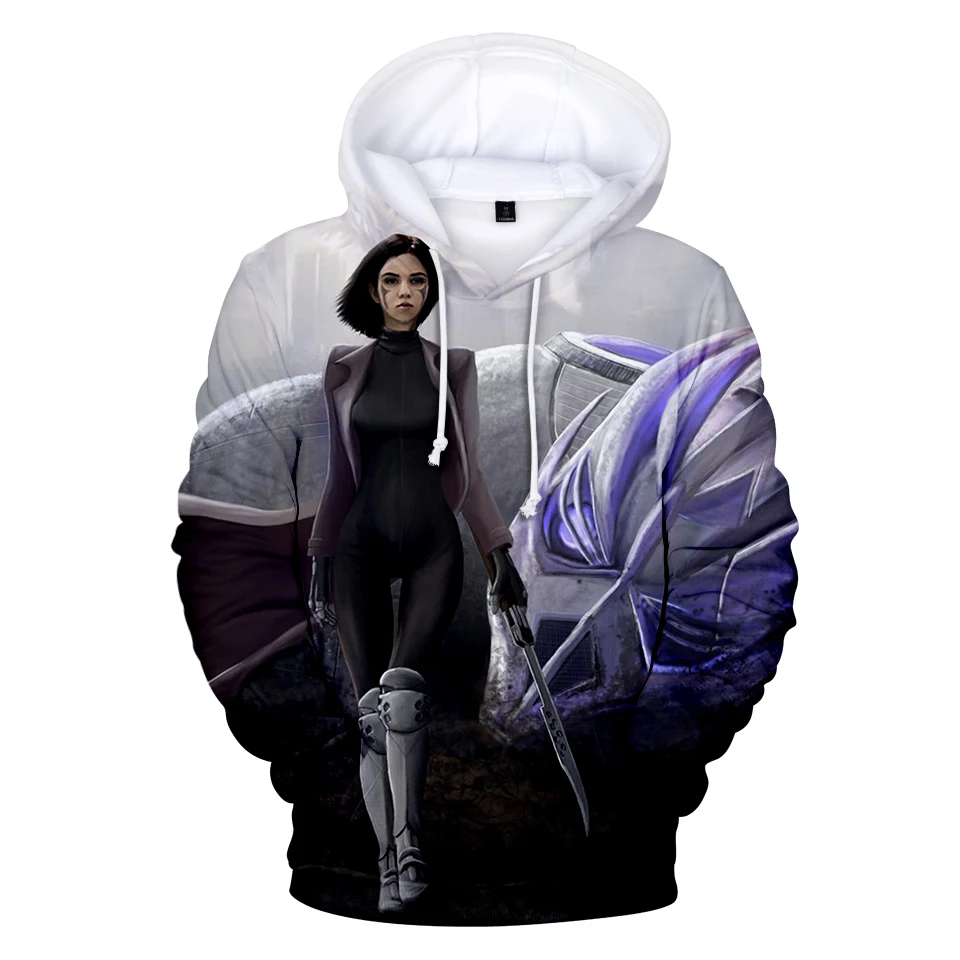 

Aikooki New Arrival Alita Battle Angel Hoodies Men/Women spring Casual Harajuku sweatshirt Pullover Hooded Plus Size 4XL Clothes