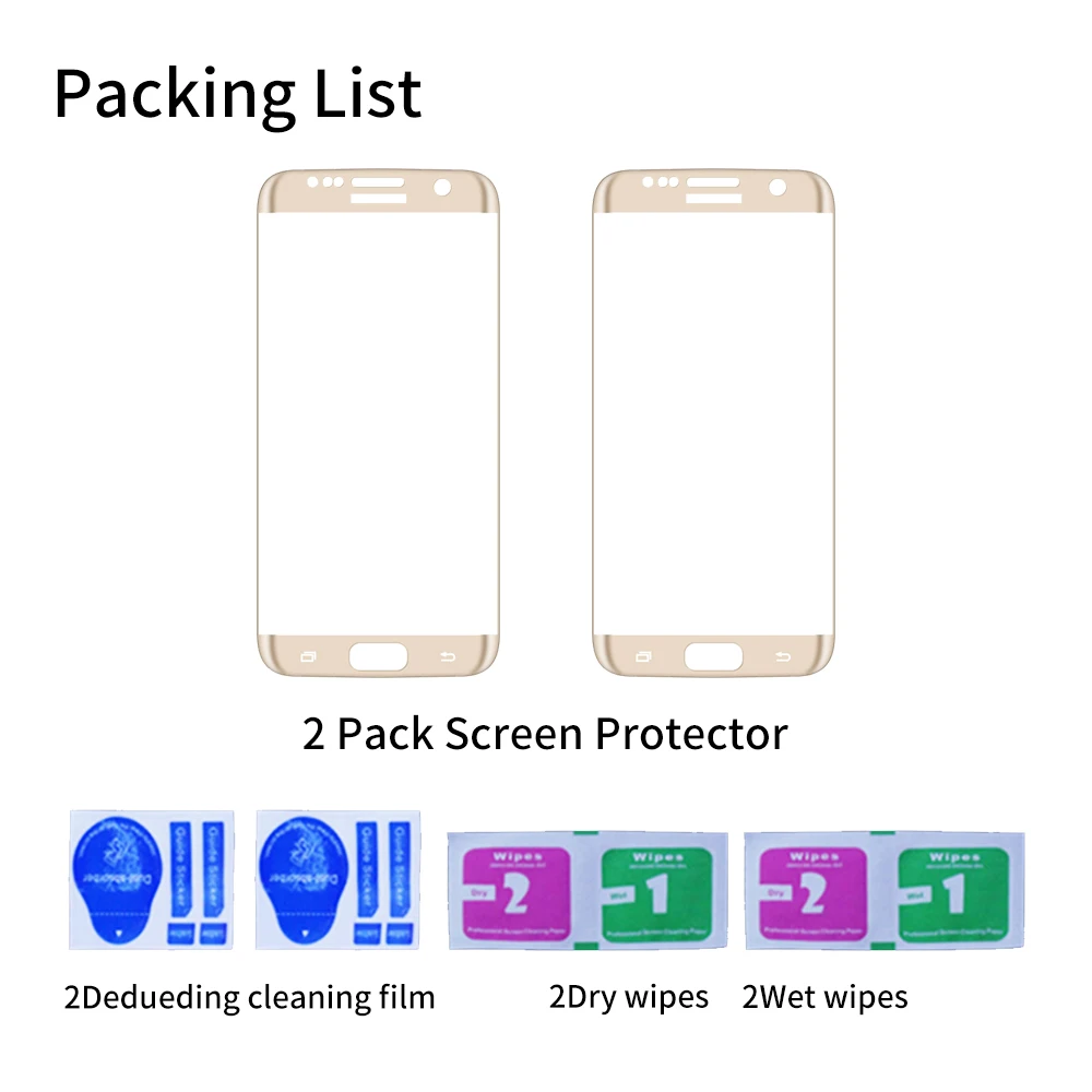 2pcsfor samsung Galaxy s6 s7edge s6ep s7ep s8 s8p s9 s9p Экран протектор Закаленное Стекло для samsung s6 s7 защиты Стекло 3D