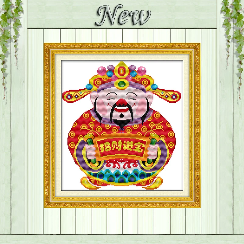 Бог богатства Фея декор картины Счетный напечатаны на холсте DMC 11CT 14CT китайские