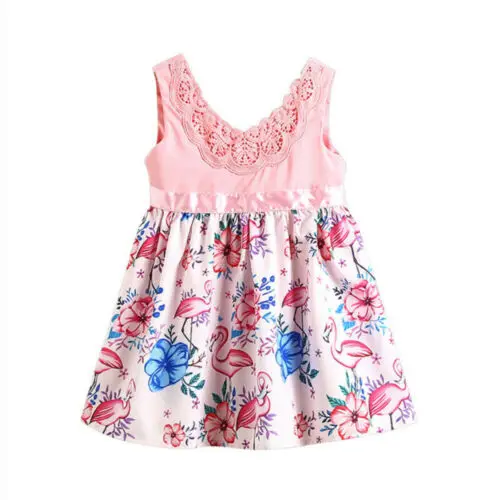 2019 Brand New Summer Kid Baby Girls Sweet Floral Sleeveless Cotton Dress Party Sunsuit Outfits | Детская одежда и обувь
