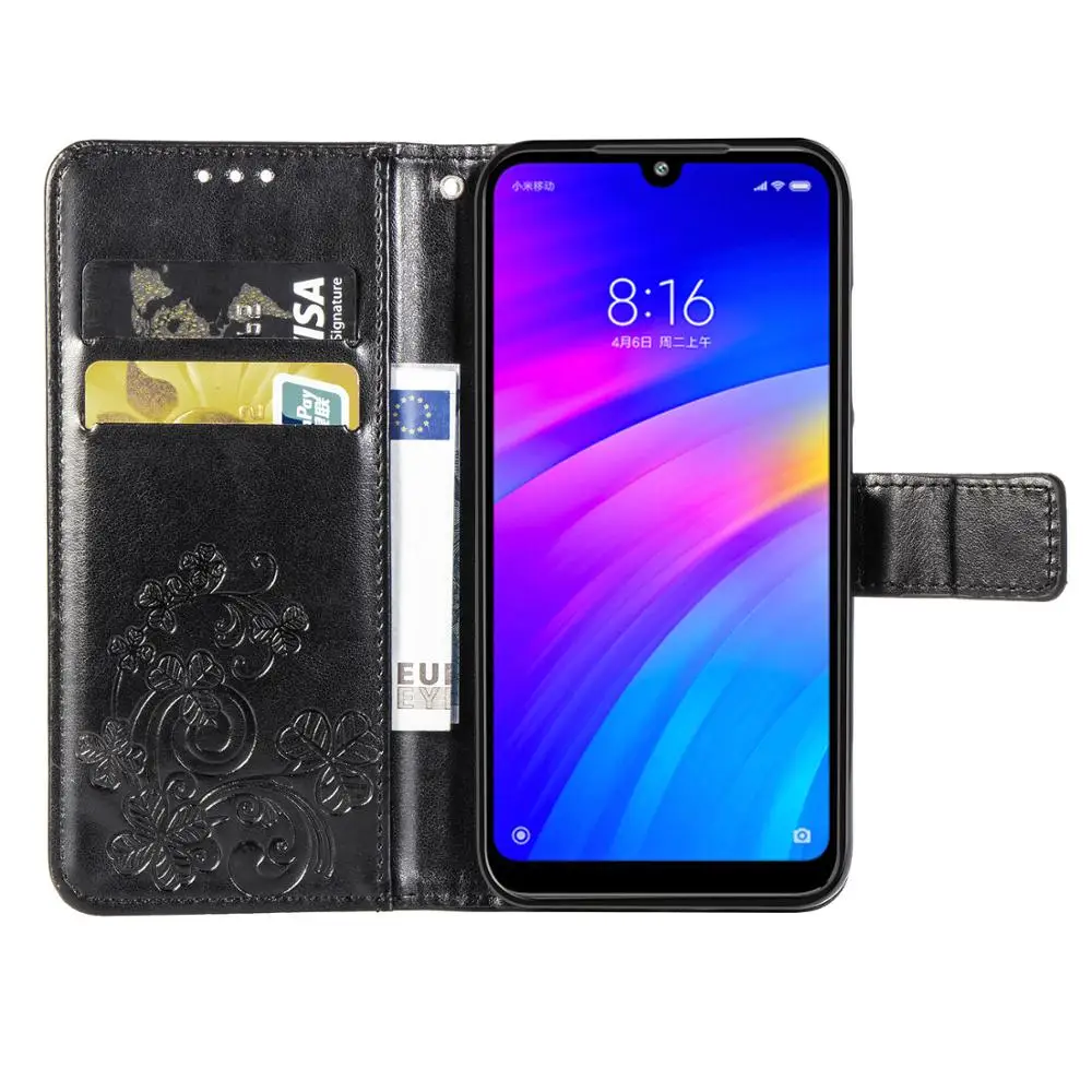 Роскошный флип кошелек из искусственной кожи для Xiaomi Redmi 7 чехол телефона с