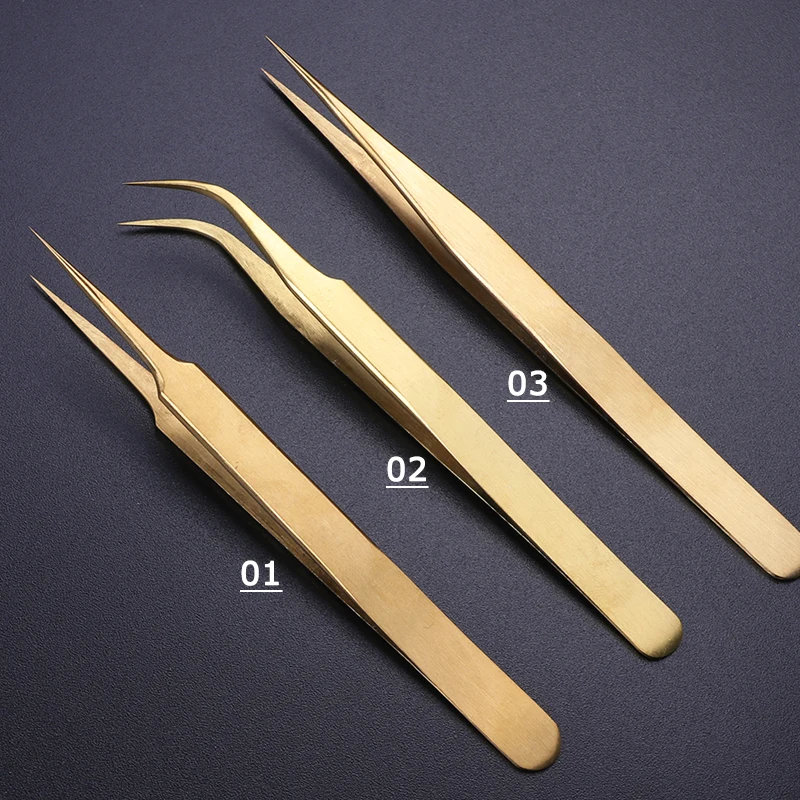STZ 1 шт. золотые пинцеты Для Стразы щипцы для завивки ресниц прямые изогнутые