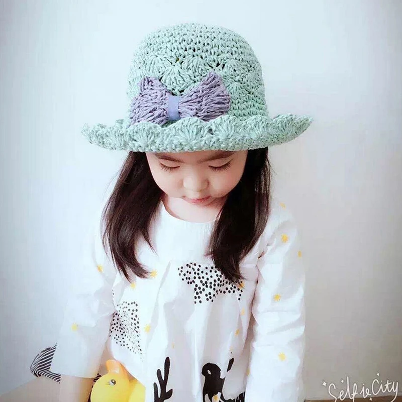 Новинка Летние Стильные Детские Солнцезащитные кепки брендовая соломенная