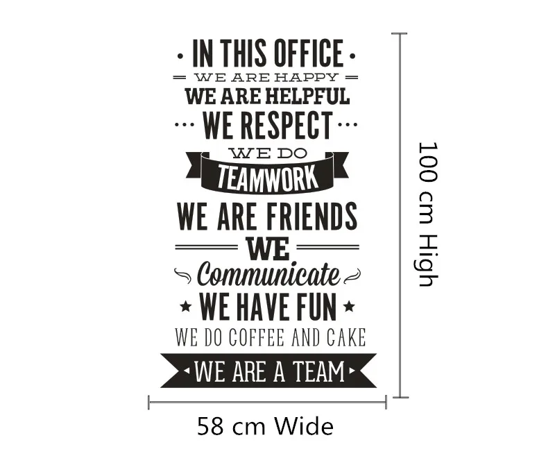 Виниловые переводные картинки большого размера с надписью We Are A Team|wall sticker|quote wall