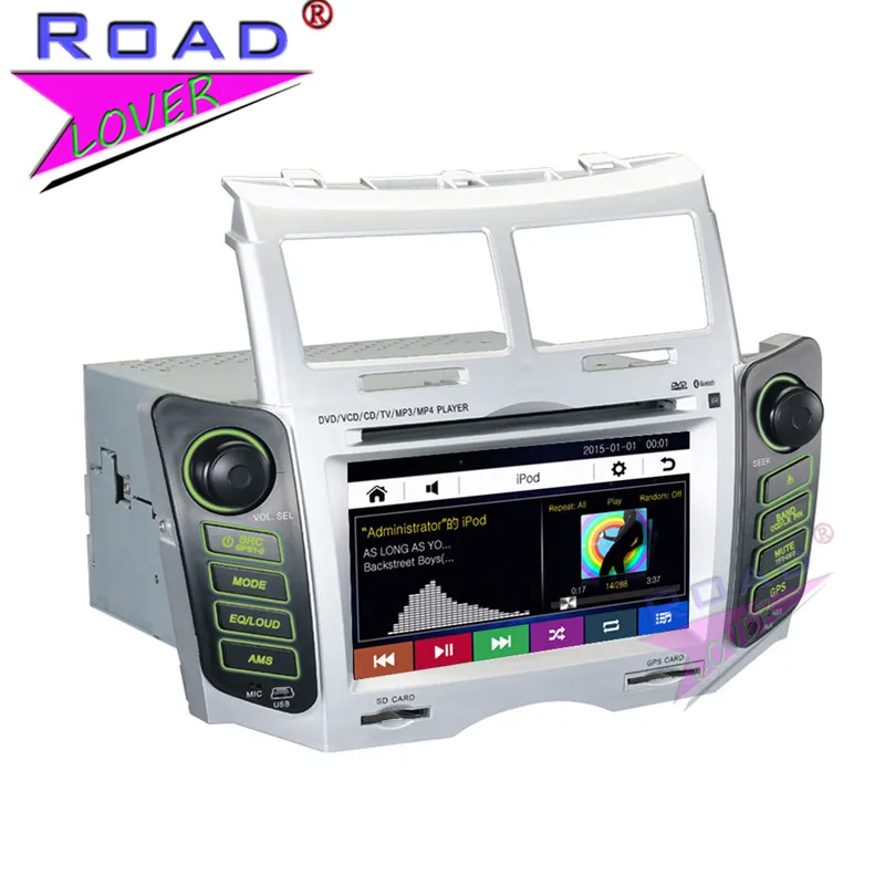 Автомобильный мультимедиа-плеер TOPNAVI Wince 6.0 2Din для Toyota Yaris 2005-2011 со встроенной GPS-навигацией и поддержкой MP3.